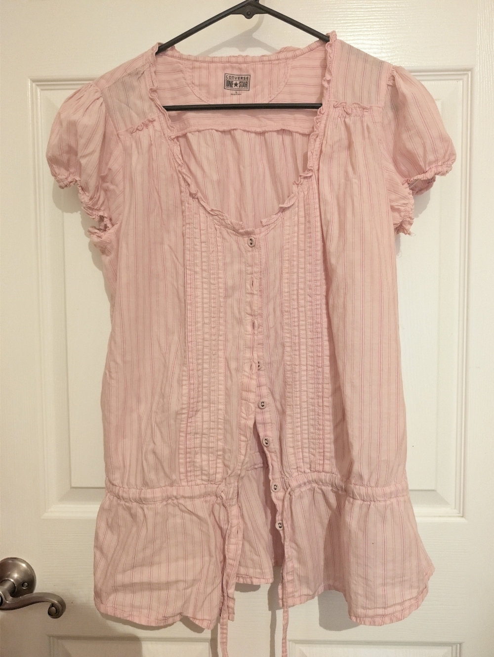Converse Light Pink Short-Sleeve Button Tunic
